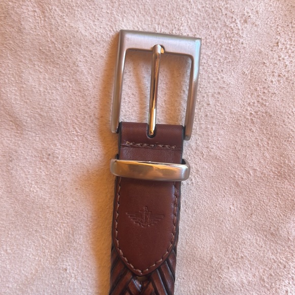 Dockers leather with synthetic leather lacing woven/ braided belt mens XL 42-44 - Picture 4 of 7